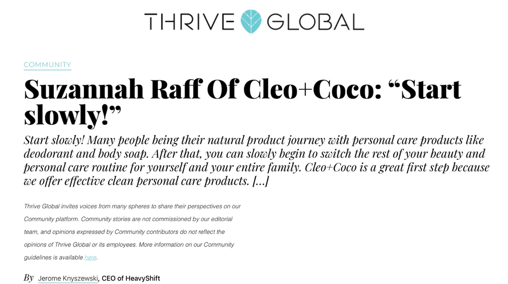 Thrive Global & Cleo+Coco